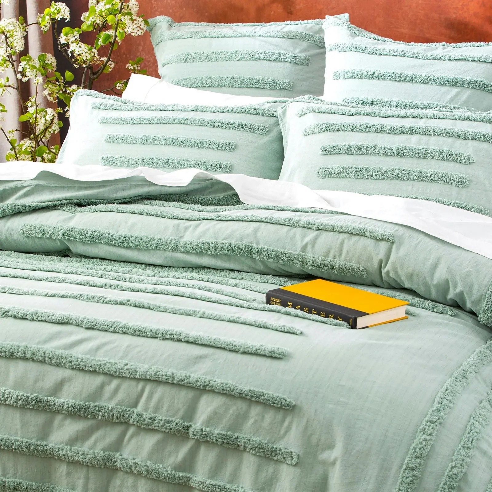 Classic Tufted Quilt Cover Set Sage