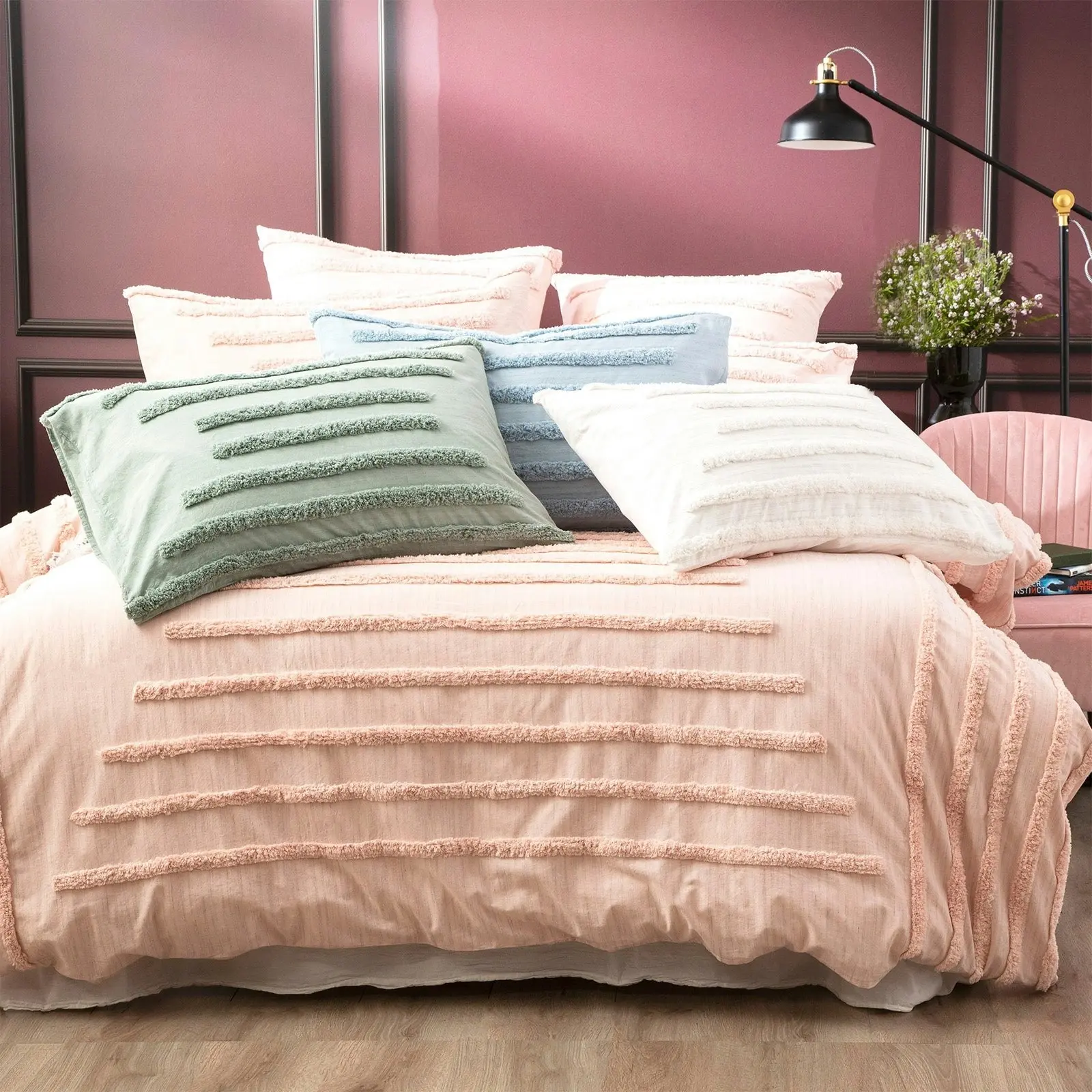 Classic Tufted Quilt Cover Set Blush