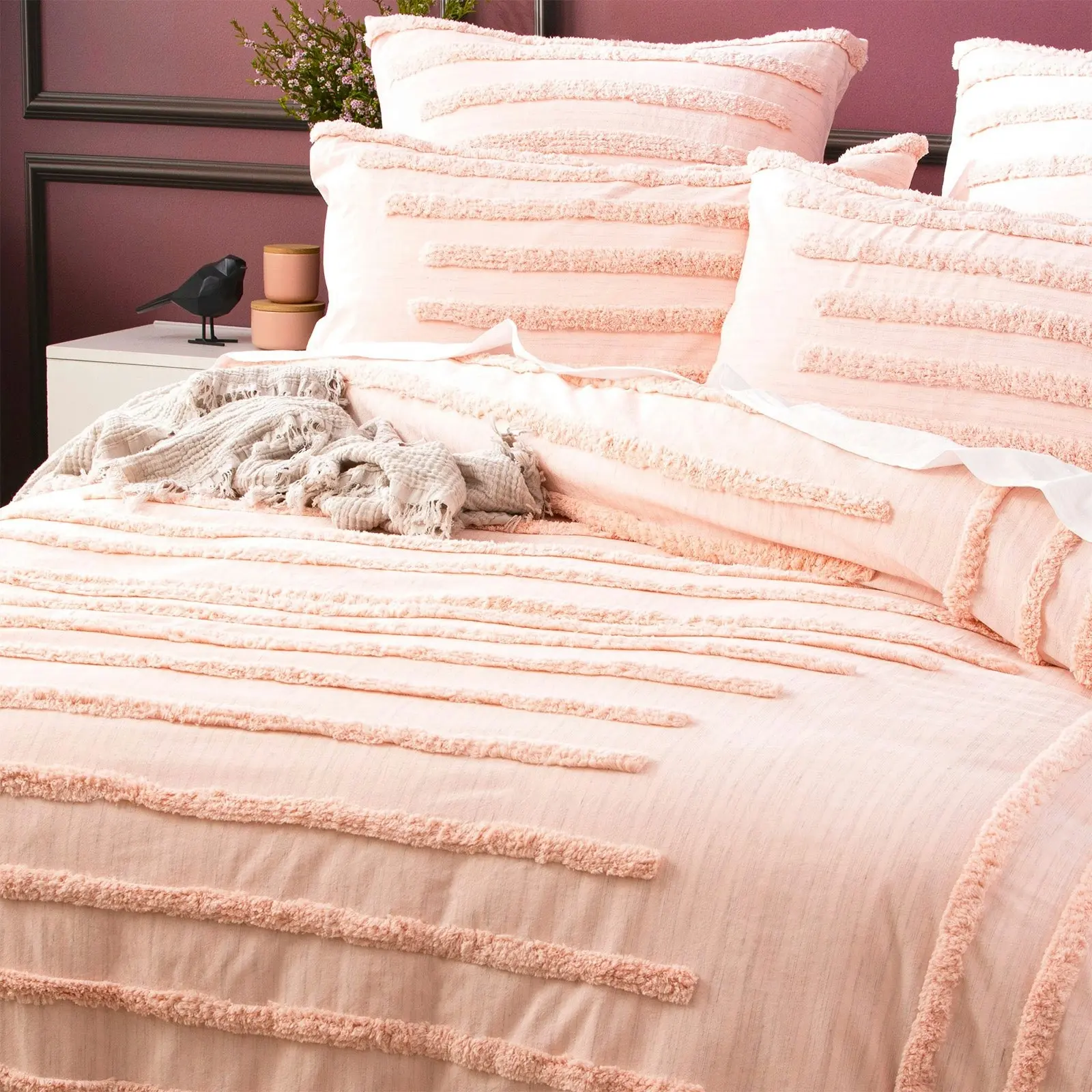 Classic Tufted Quilt Cover Set Blush