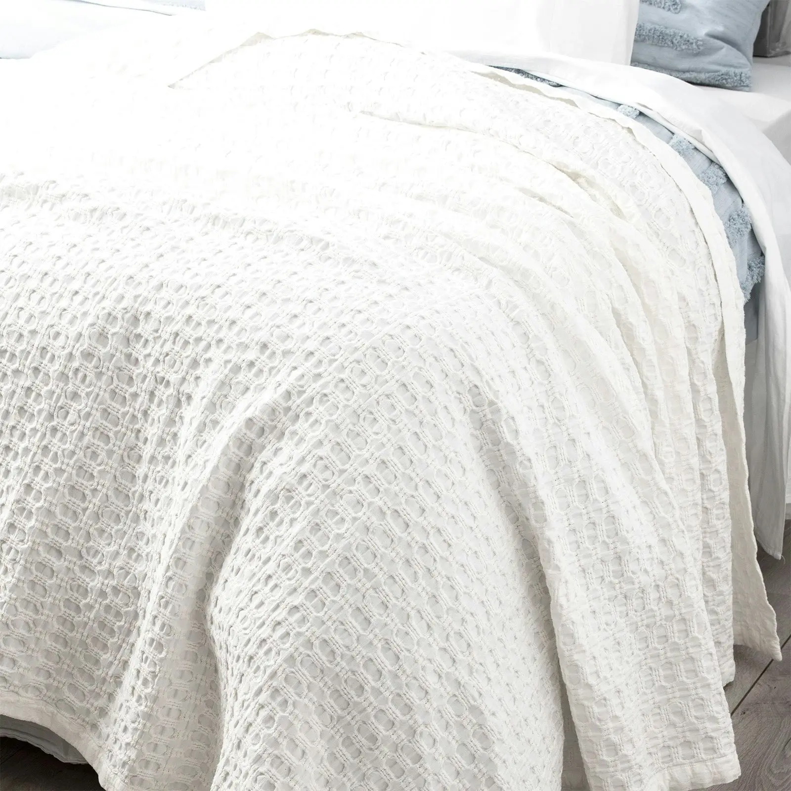 Waffle Blanket Lexico White