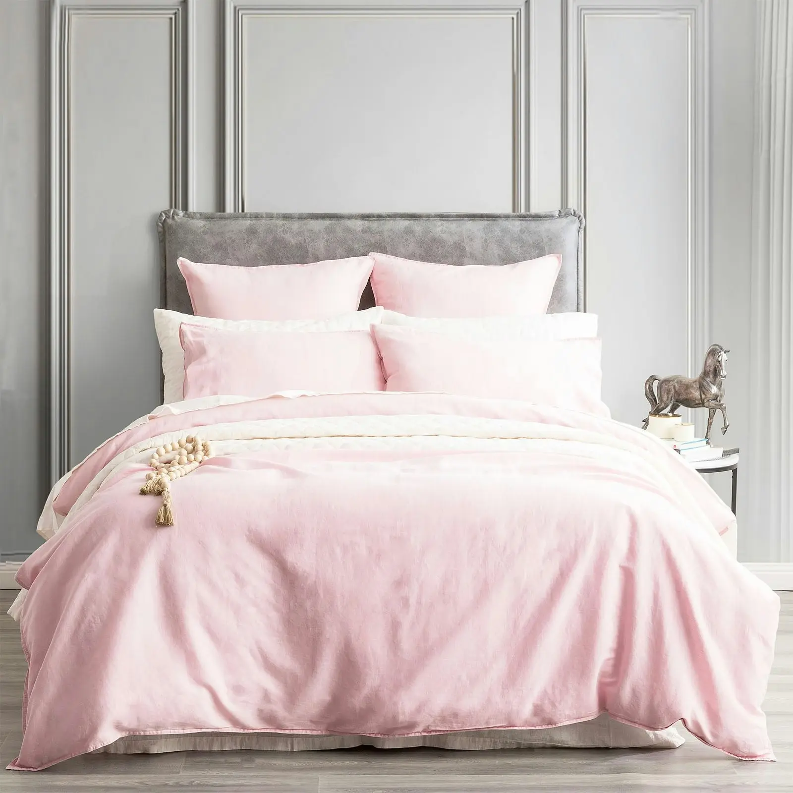 Cavallo Linen Quilt cover Rose