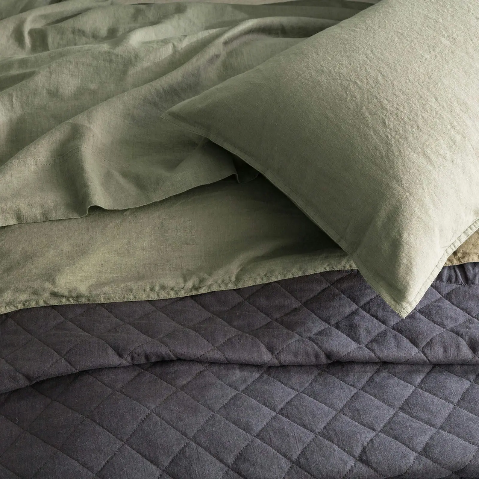 Cavallo Linen Quilt cover Jade