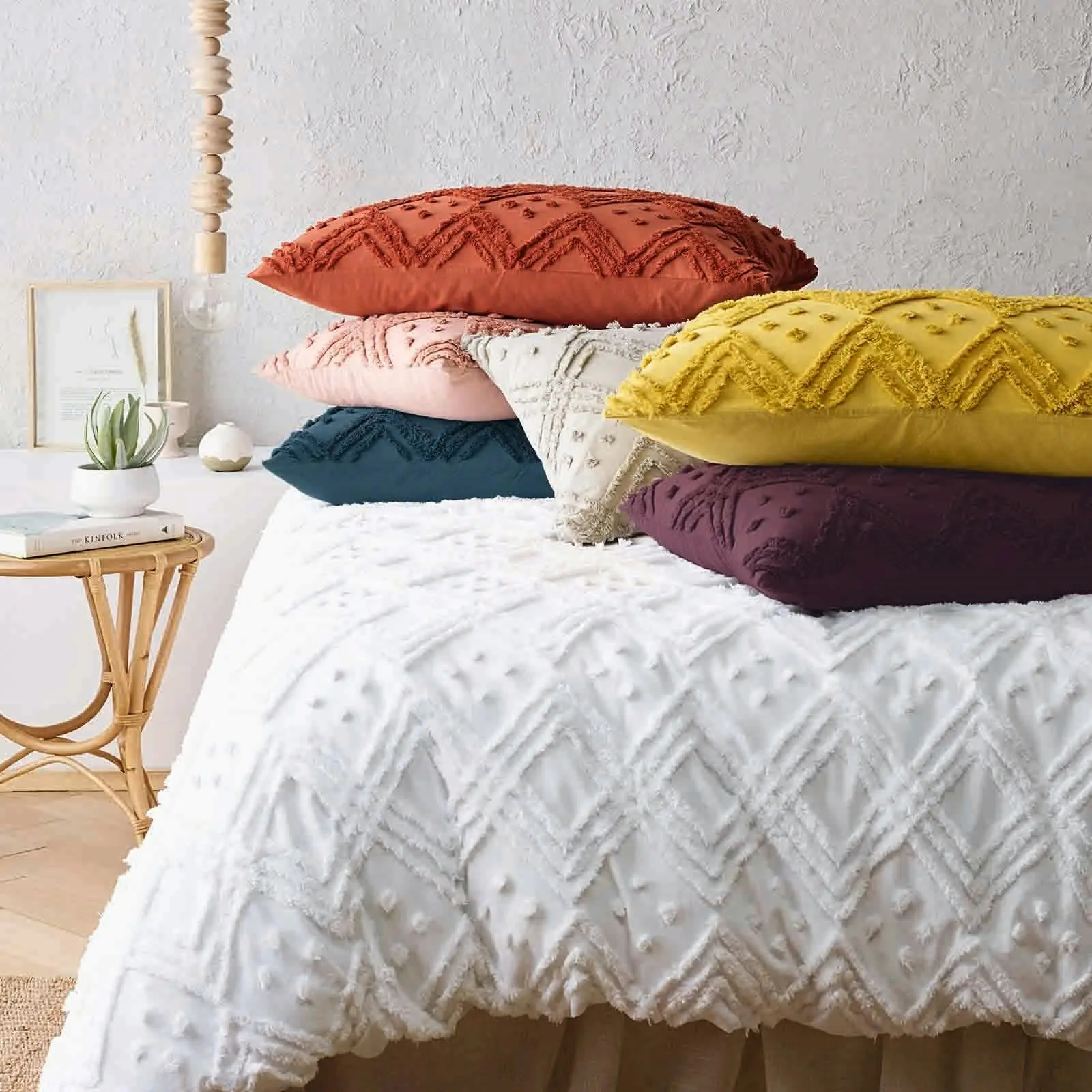 Medallion Vintage Tufted Quilt Cover Blush