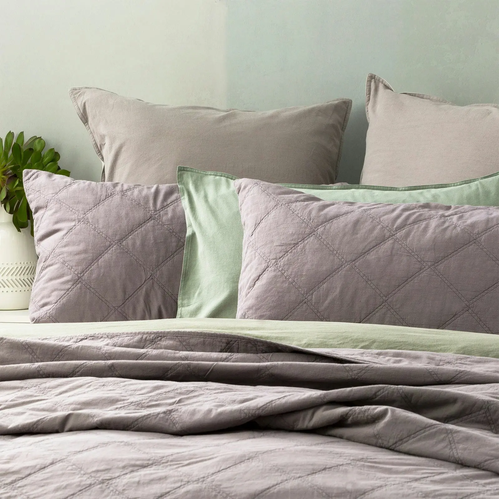 Attwood Quilted Coverlet Charcoal