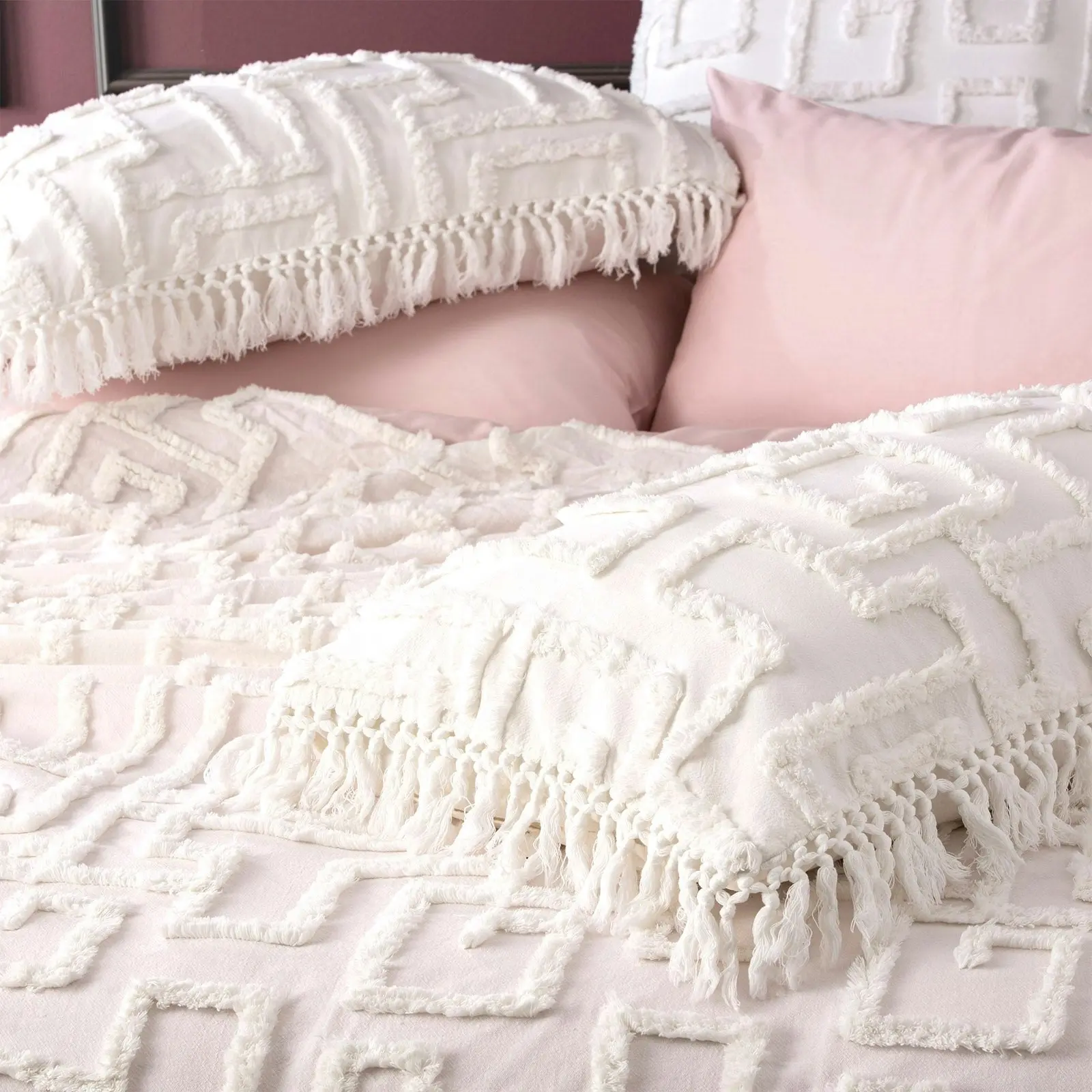 Bed Cover Riley Tufted Cotton White