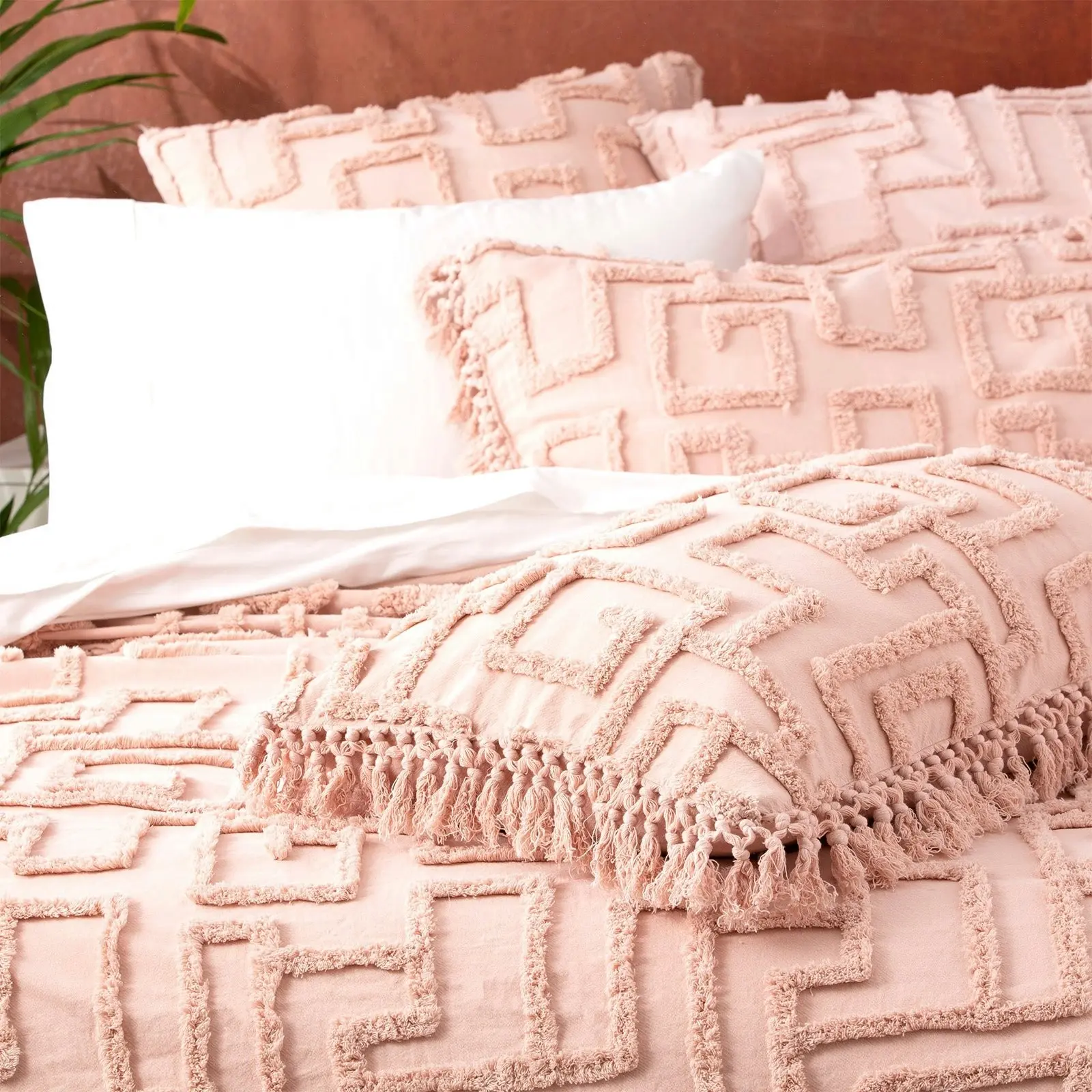 Bed Cover Riley Tufted Cotton Blush