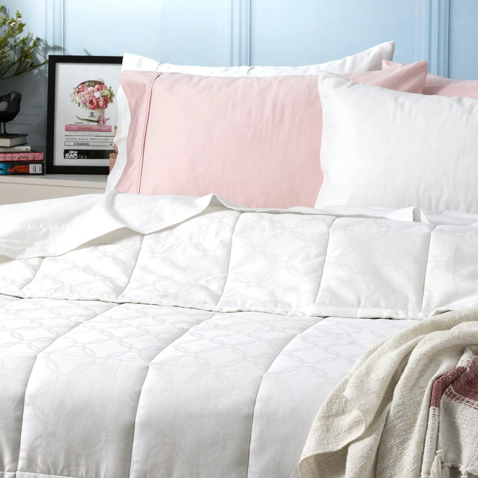 Josephine Comforter sets Cotton Jacquard White