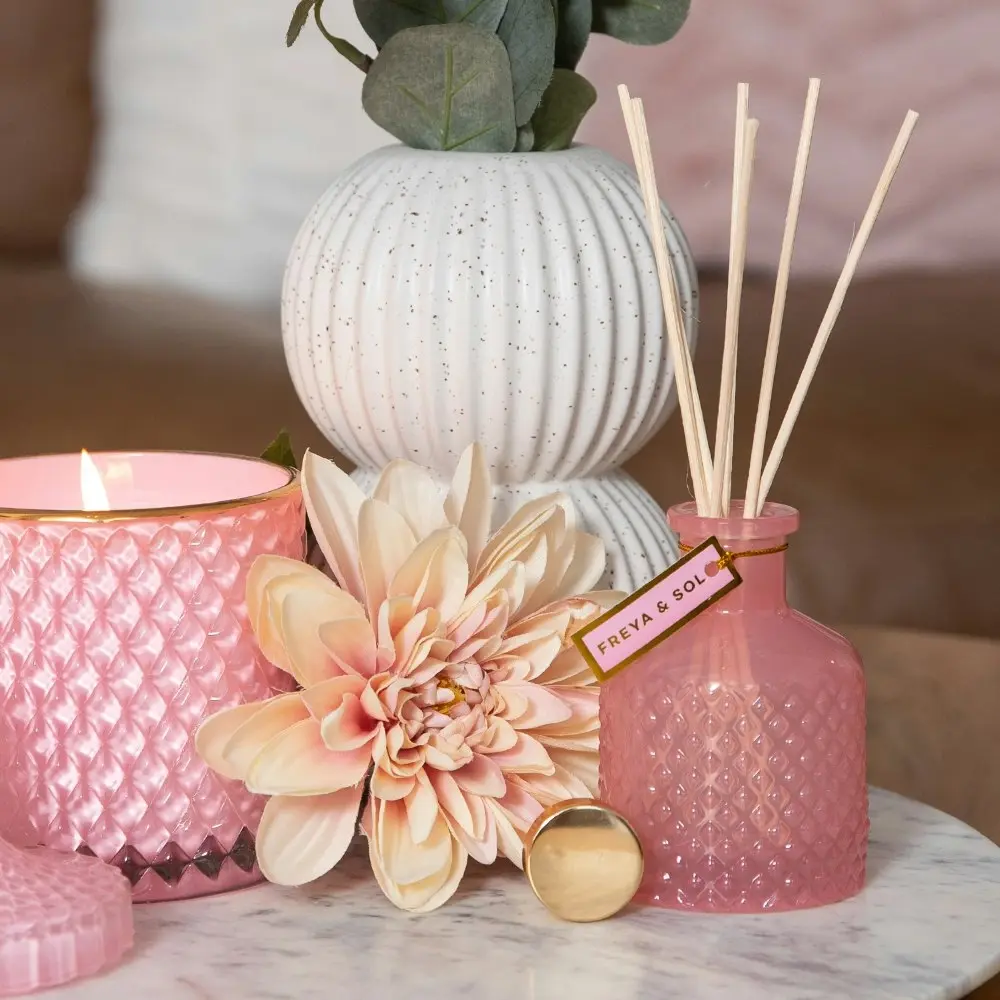 Freya & Sol Luxe Reed Diffuser La Vie En Rose Pink Peony