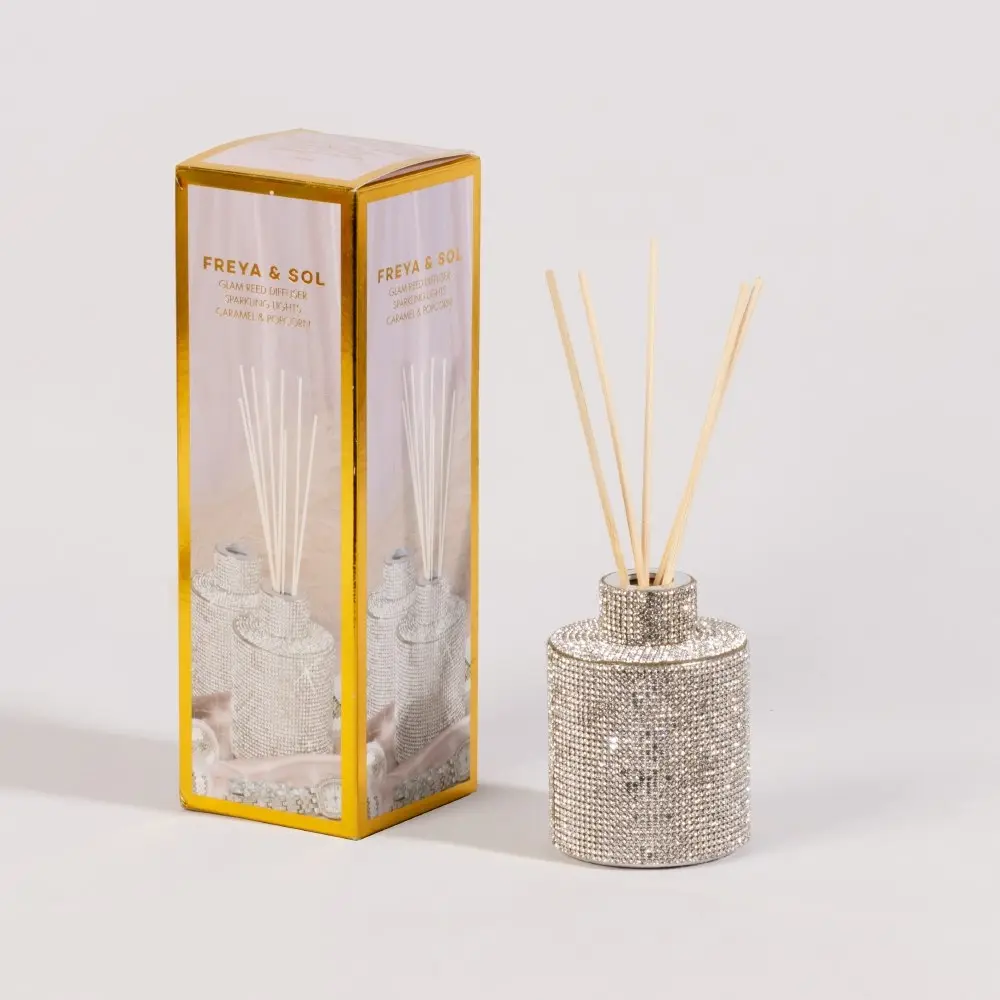 Freya & Sol Glam Reed Diffuser Sparkling Silver Caramel and Popcorn 150ml