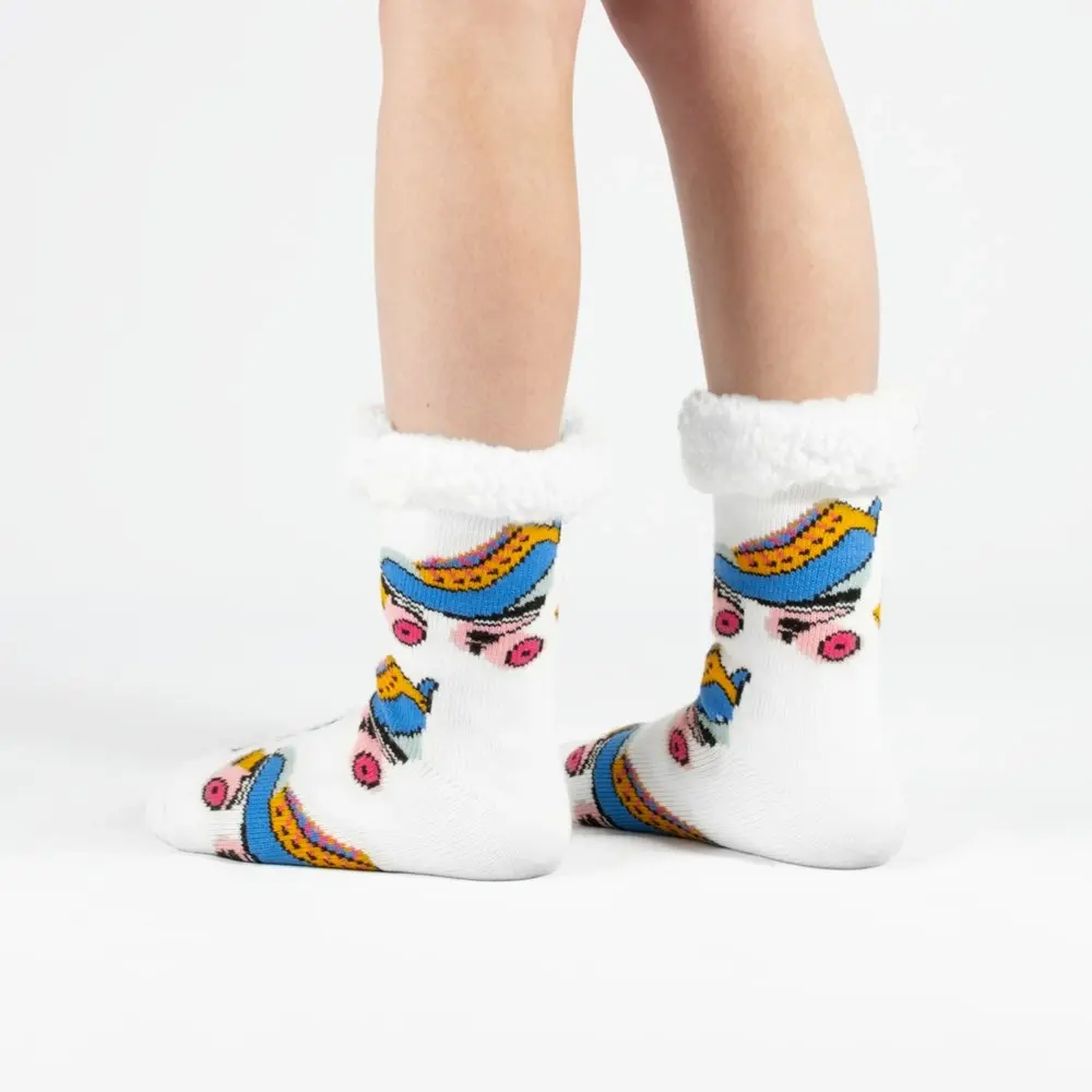 Retro White Sherpa Winter Socks