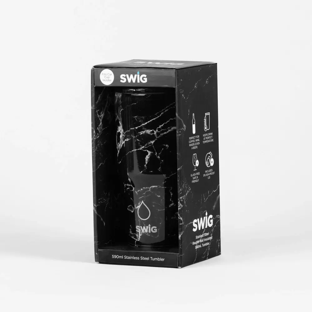 Swig Tumbler Black Marble 590mL