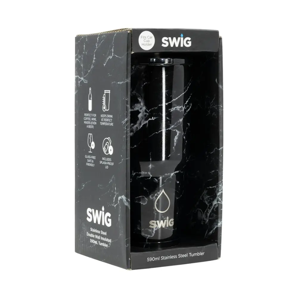 Swig Tumbler Black Marble 590mL