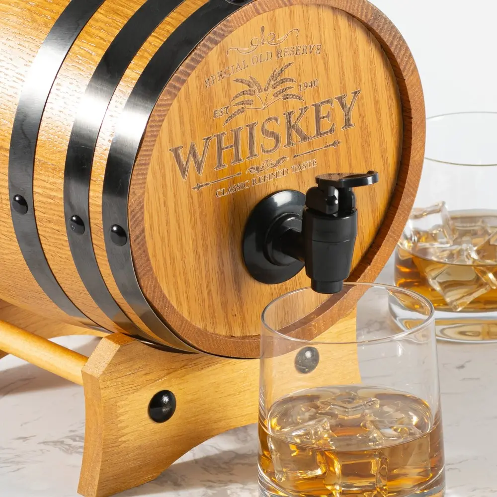 Refined Gifts Whiskey Barrel Dark Oak