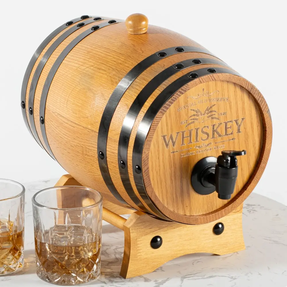 Refined Gifts Whiskey Barrel Dark Oak