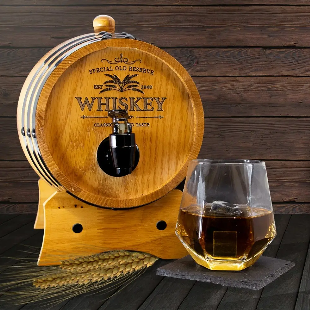 Refined Gifts Whiskey Barrel Dark Oak