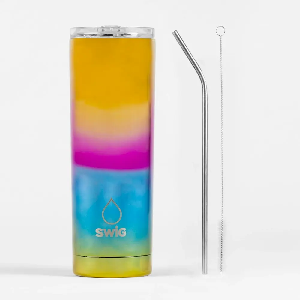 Swig Skinny Tumbler Metallic Rainbow 590mL