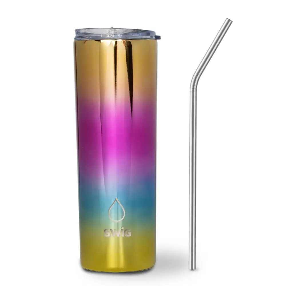 Swig Skinny Tumbler Metallic Rainbow 590mL