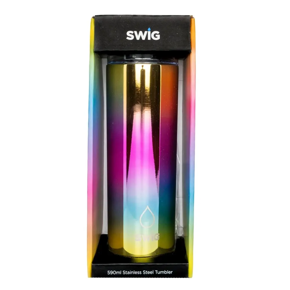 Swig Skinny Tumbler Metallic Rainbow 590mL