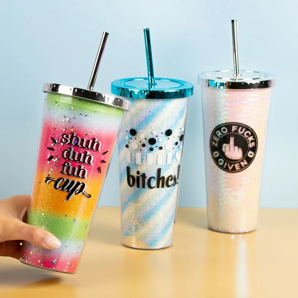 Glitter Sipper Cup Shuh Duh Fuh Cup Multicolour