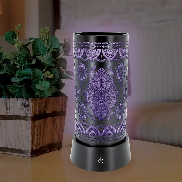 Lotus Silhouette Lamp Purple