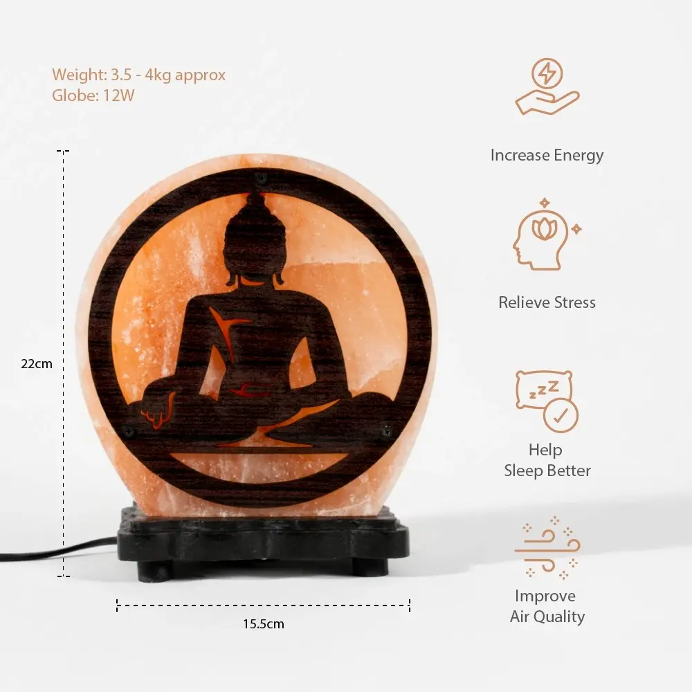 Simple Zen Large Salt Lamp Buddha