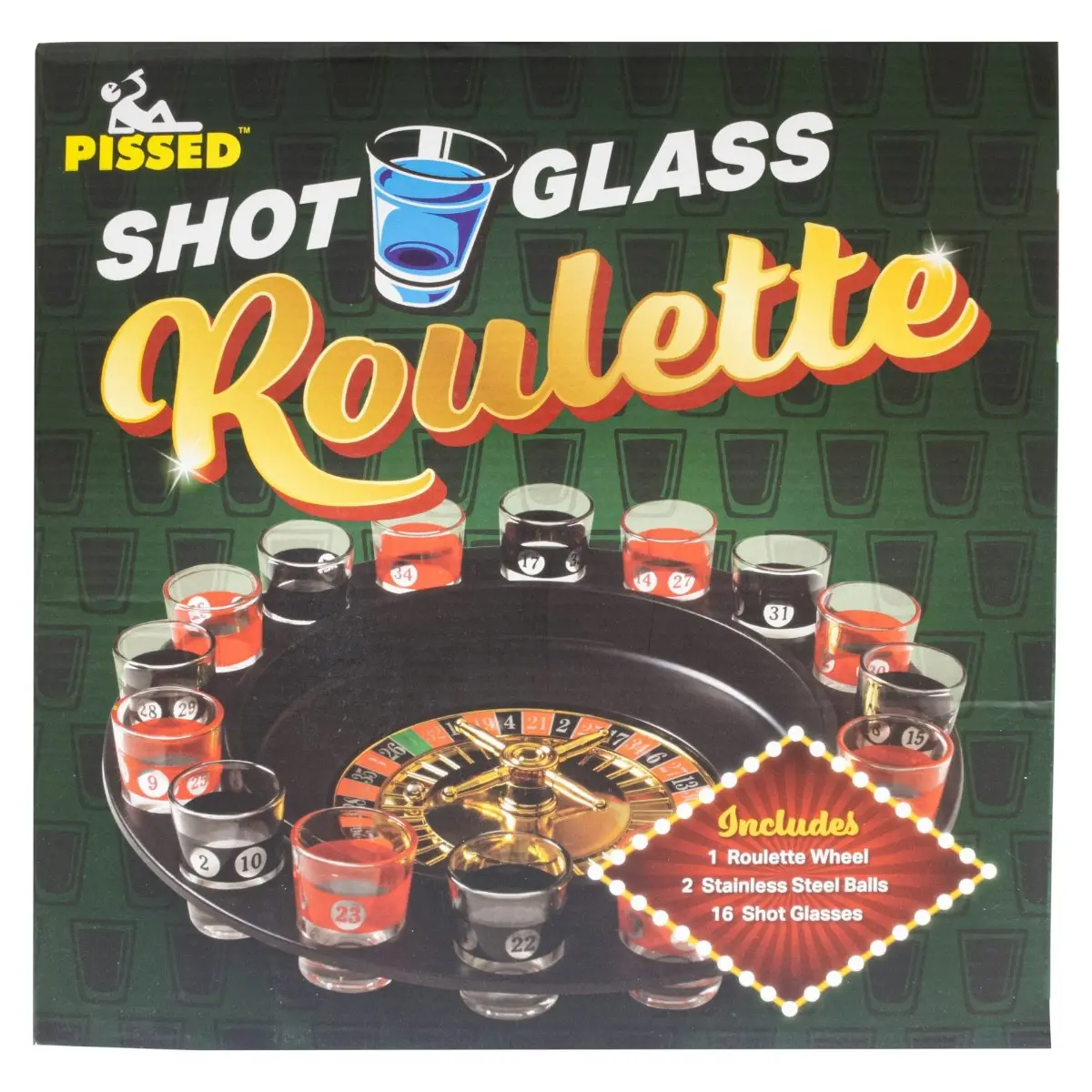 Pissed Shot Glass Roulette Drinking Game