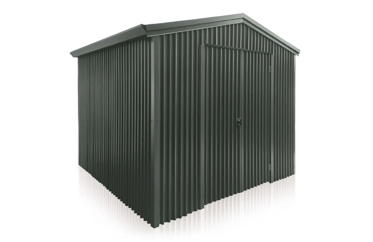 Stubbie Double Hinged Door Shed Slate Grey