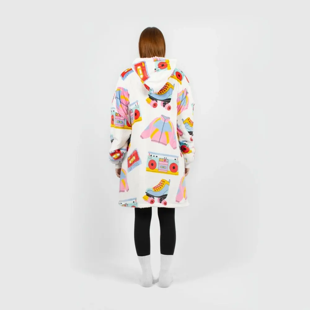 Retro White Oversized Blanket Hoodie