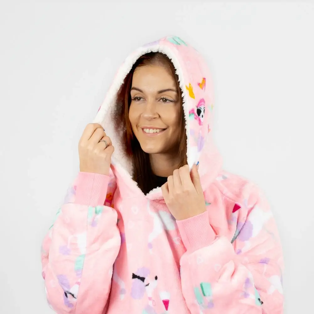 Glam Dog Pink Oversized Blanket Hoodie