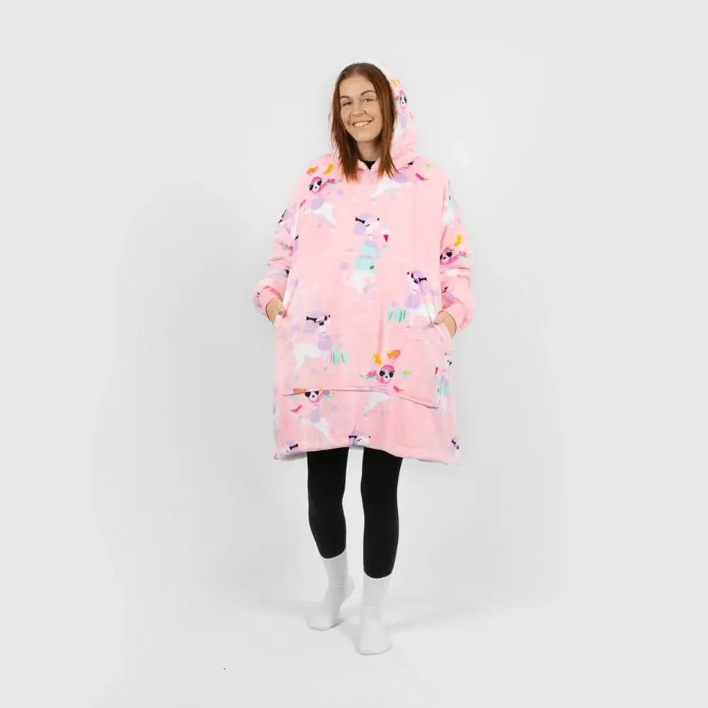 Glam Dog Pink Oversized Blanket Hoodie