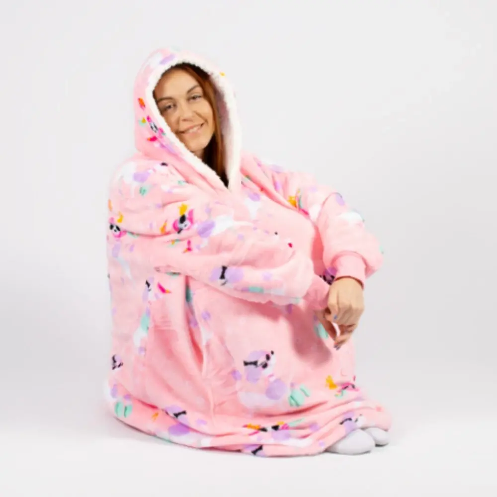 Glam Dog Pink Oversized Blanket Hoodie