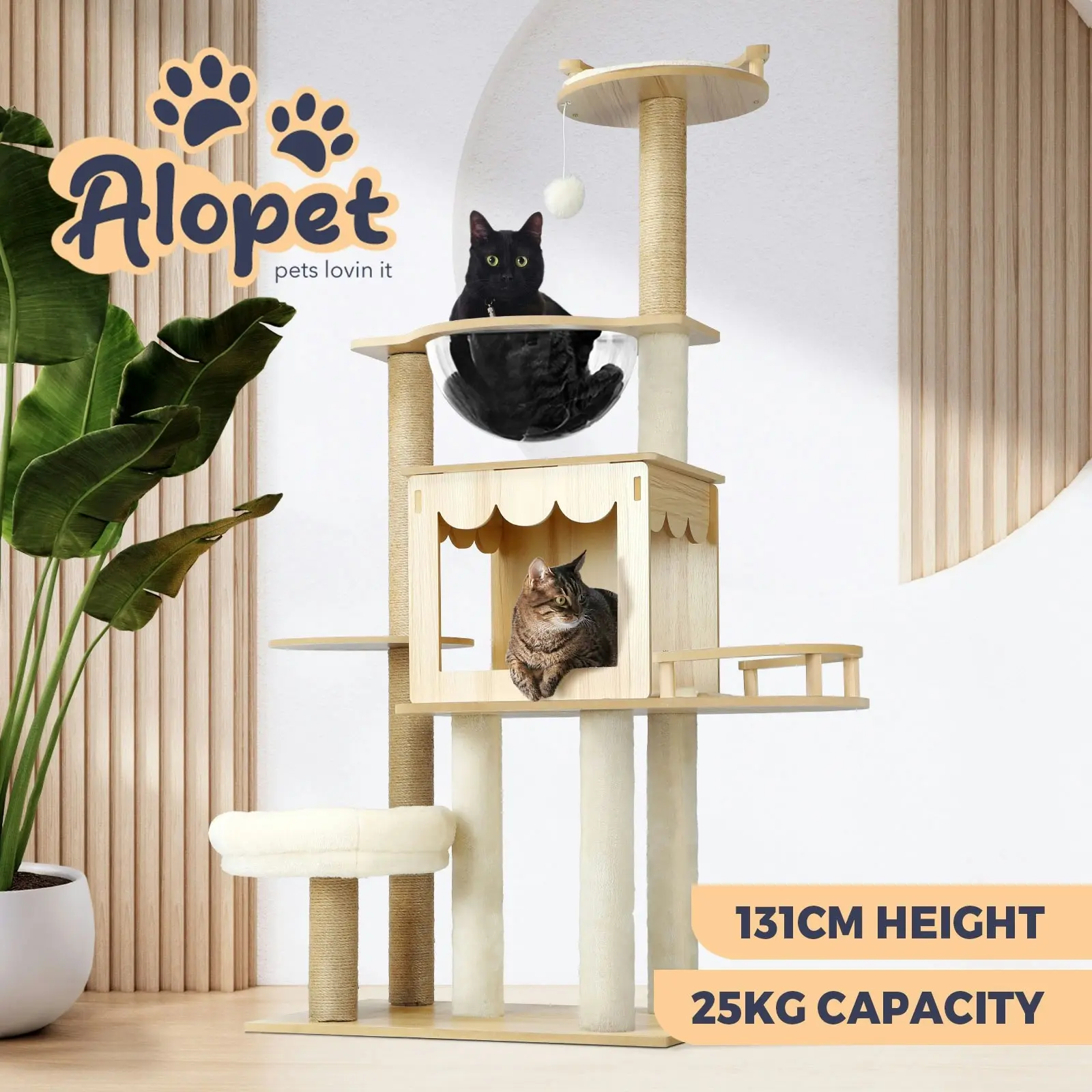 Alopet Cat Tree Scratching Post Tower Condo Scratchers Kitten Furniture 131cm