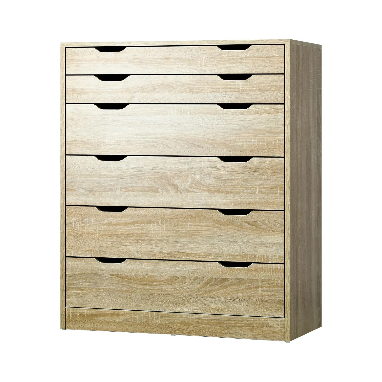 Oikiture 6 Chest of Drawers Tallboy Wooden Natural PMA