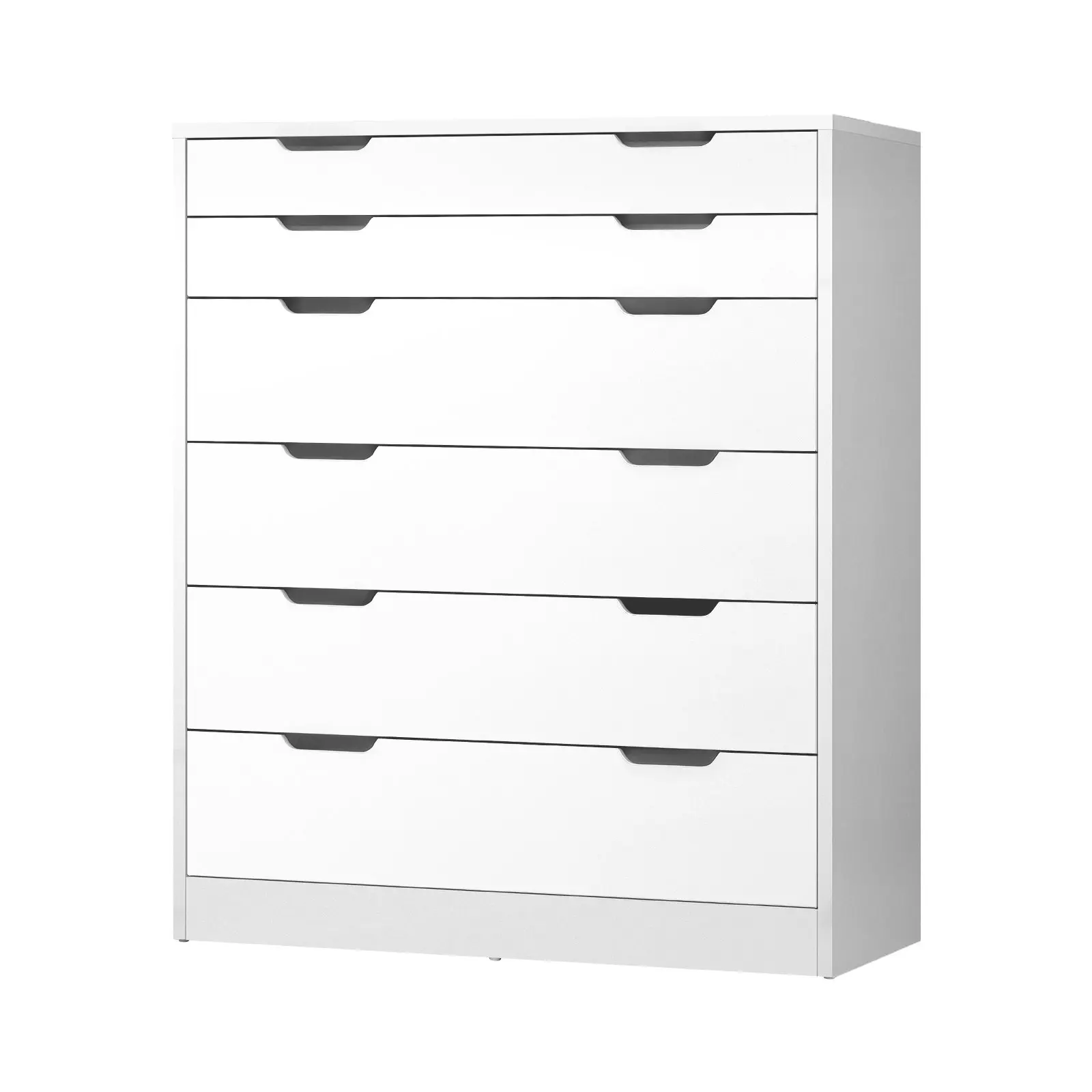 Oikiture 6 Chest of Drawers Tallboy White PMA