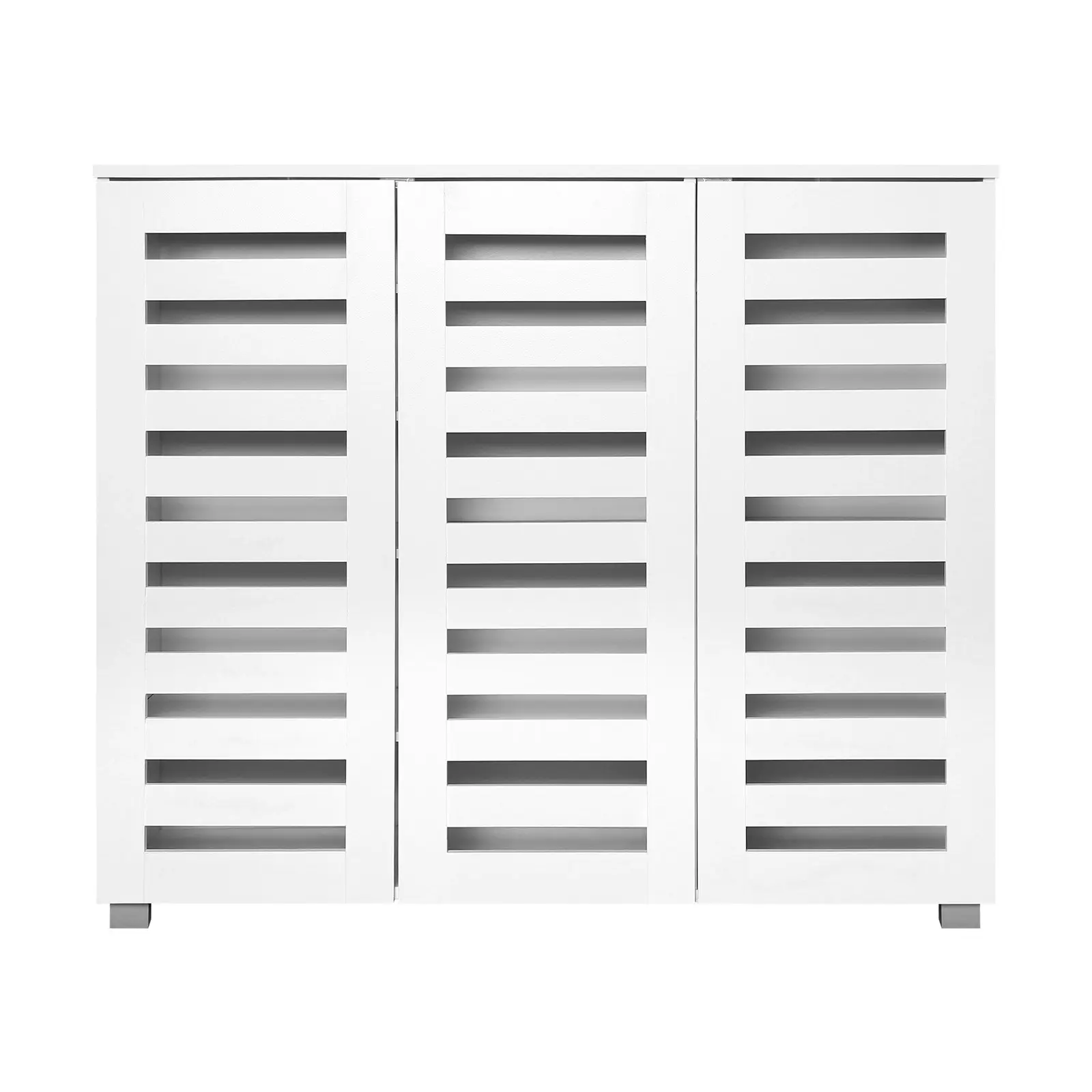 Oikiture Shoes Cabinet Shoe Storage Rack Organiser Shelf 3 Doors 30 Pairs White