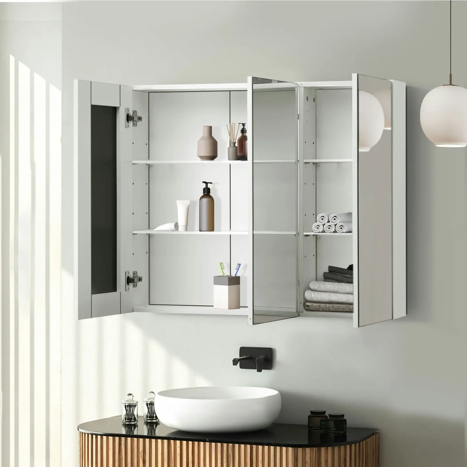 Welba Bathroom Mirror Cabinet Vanity Medicine Wall Storage 900mm x 720mm