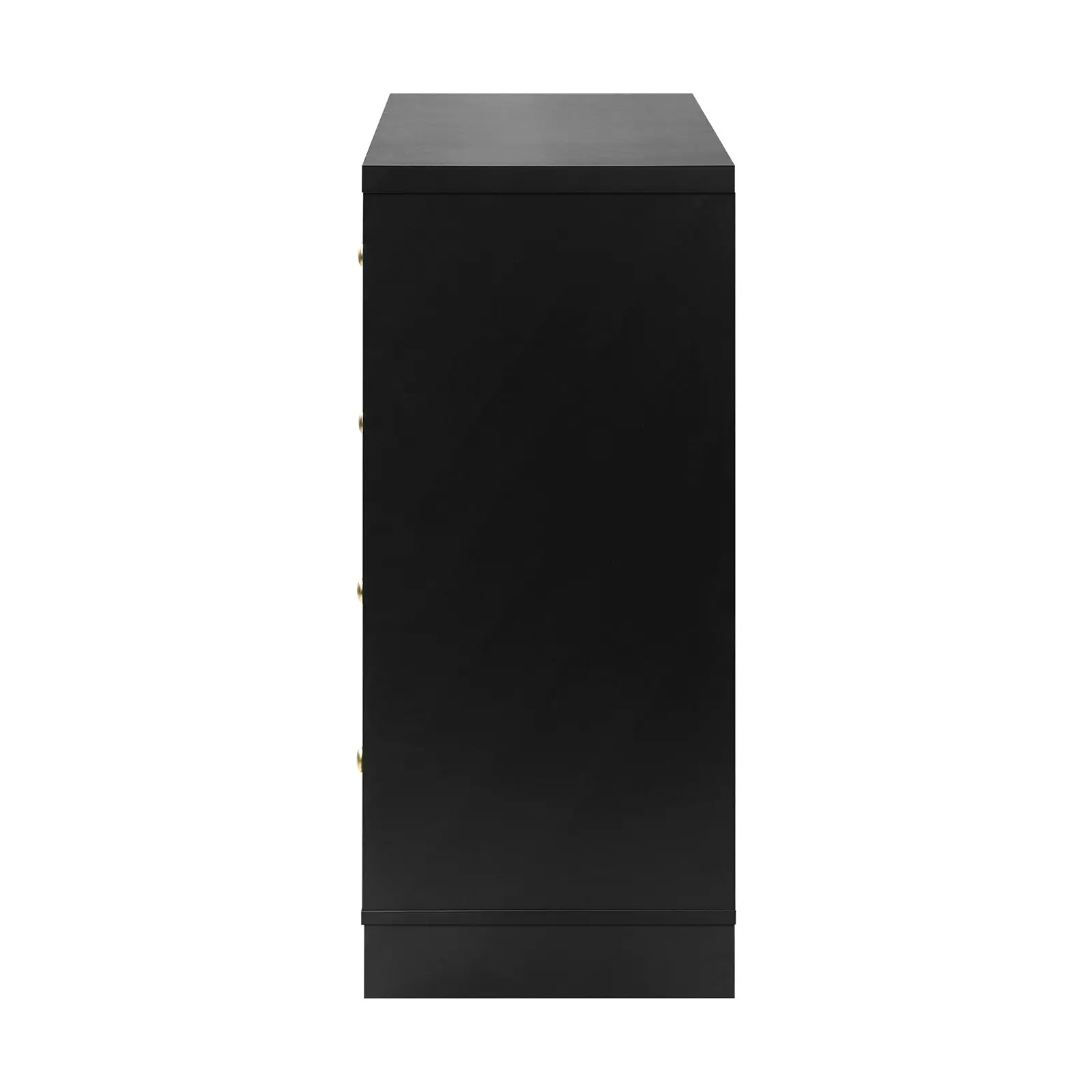 Oikiture 5 Chest of Drawers Tallboy Black Hamptons