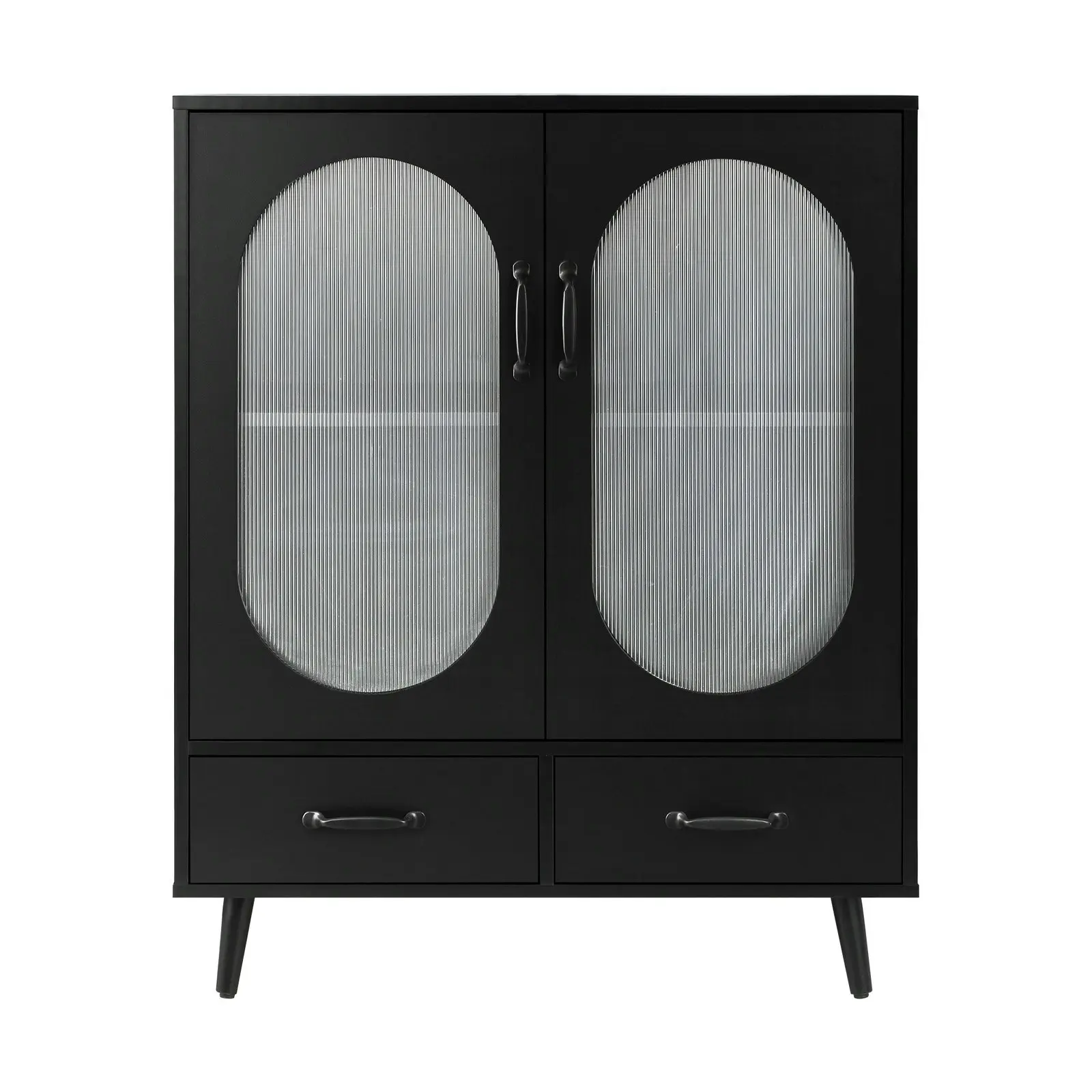 Oikiture Buffet Sideboard Bar Storage Cabinet Console Table Door Cupboard Black