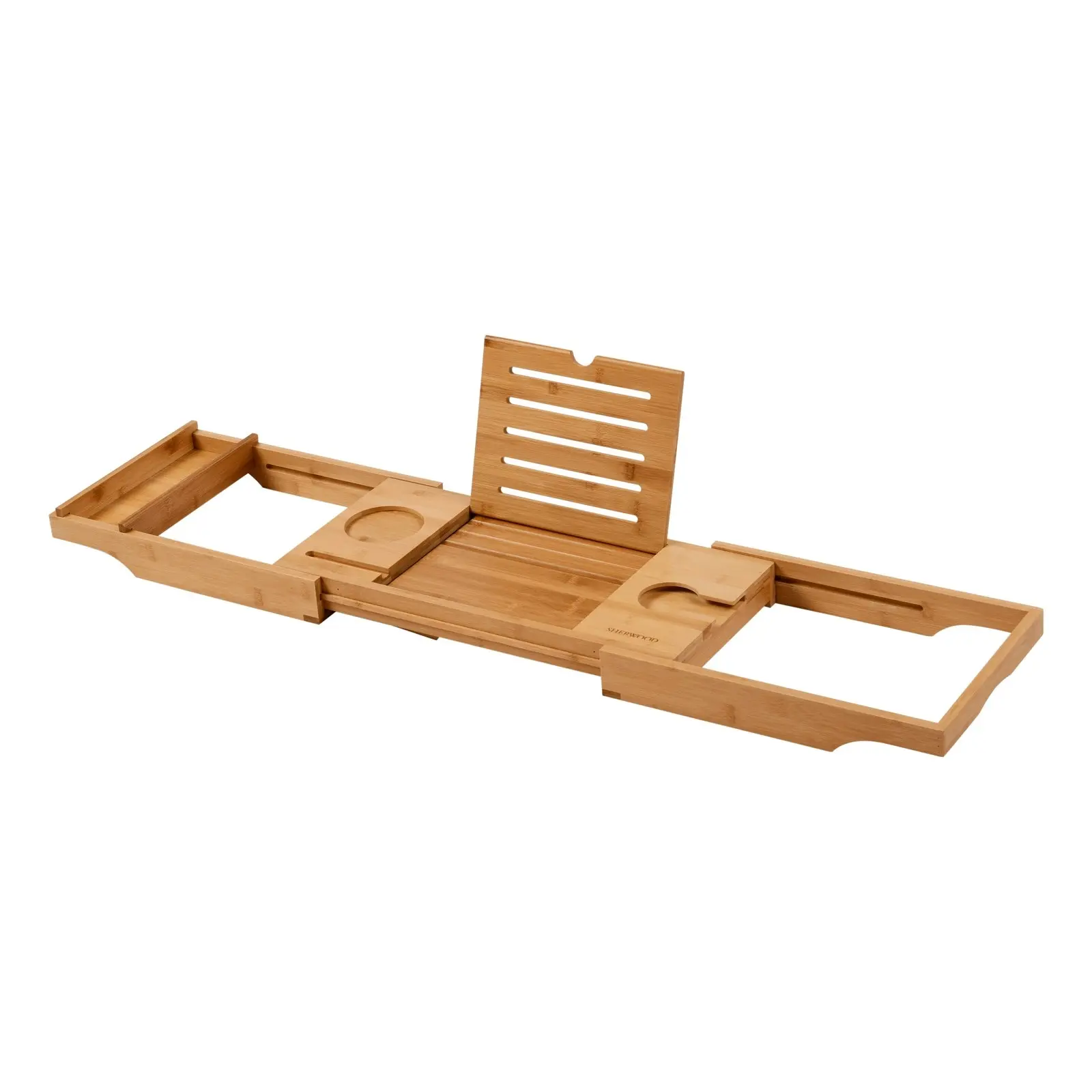 Sherwood Home Bamboo Bed and Bathtub Caddy Tray with Support Frame - Natural Bamboo - 75.5x25.5x6cm