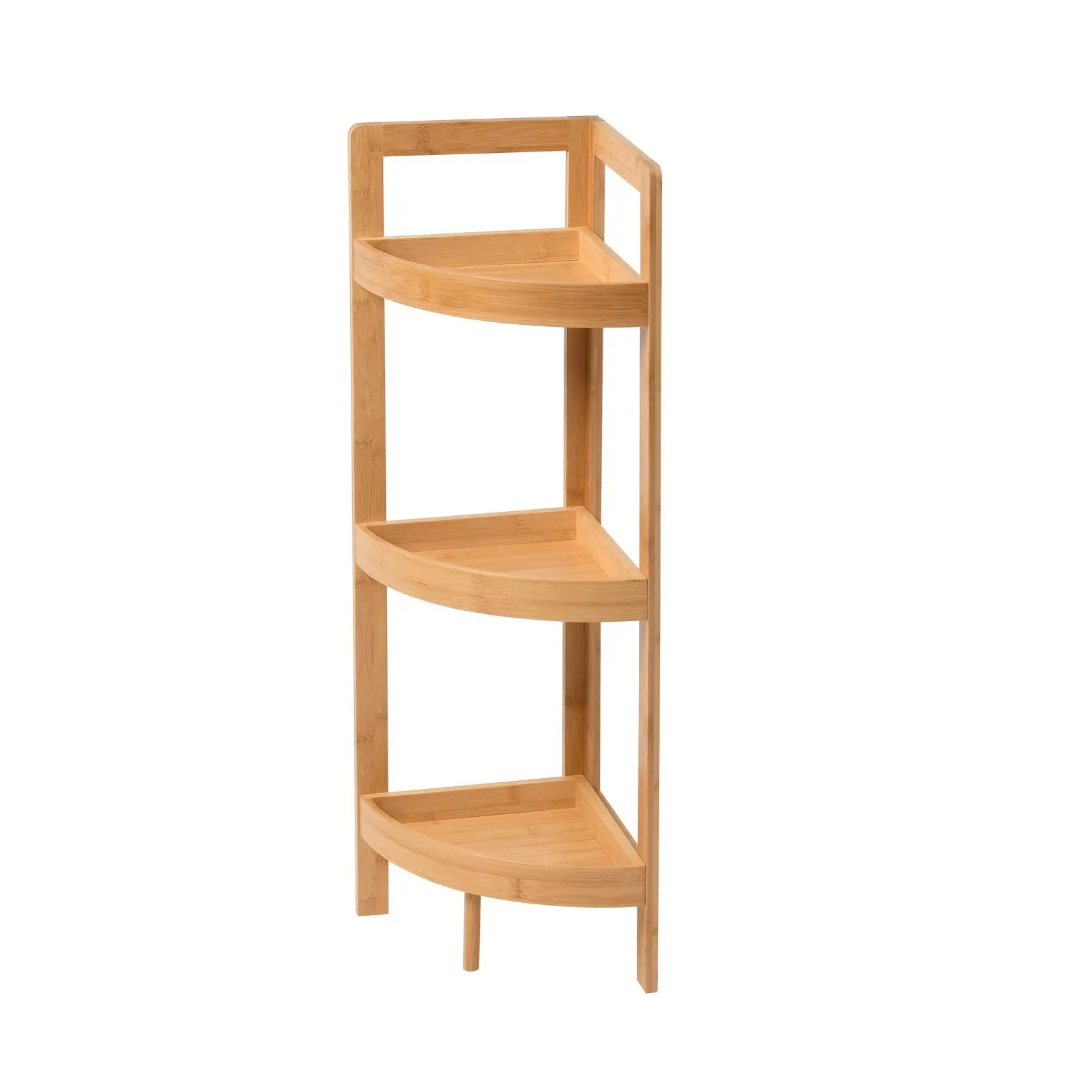 Takara Okin 3-Tier Natural Bamboo Corner Caddy Natural Colour 23x23x77cm