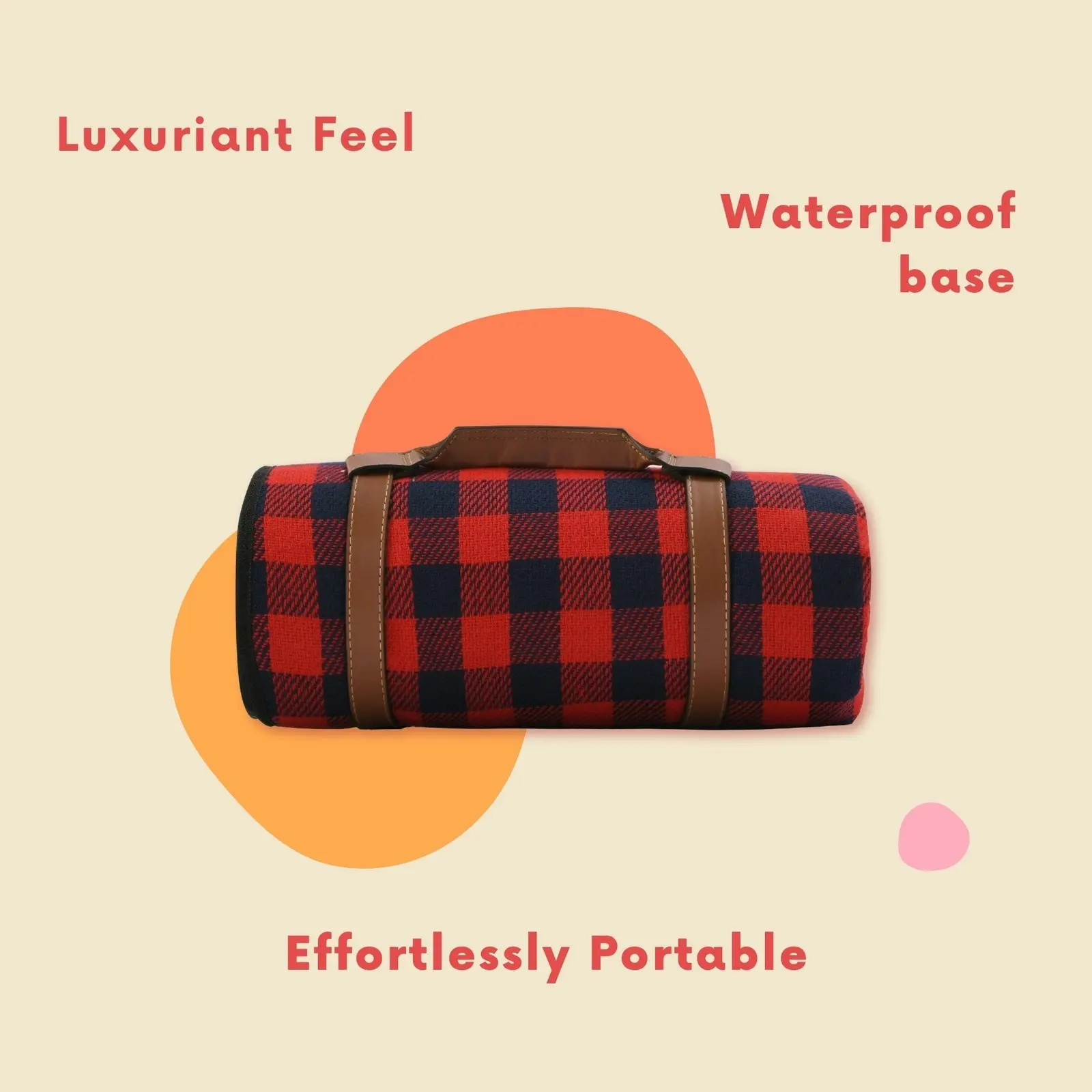 Hunter Waterproof Picnic Rug - Red & White Gingham