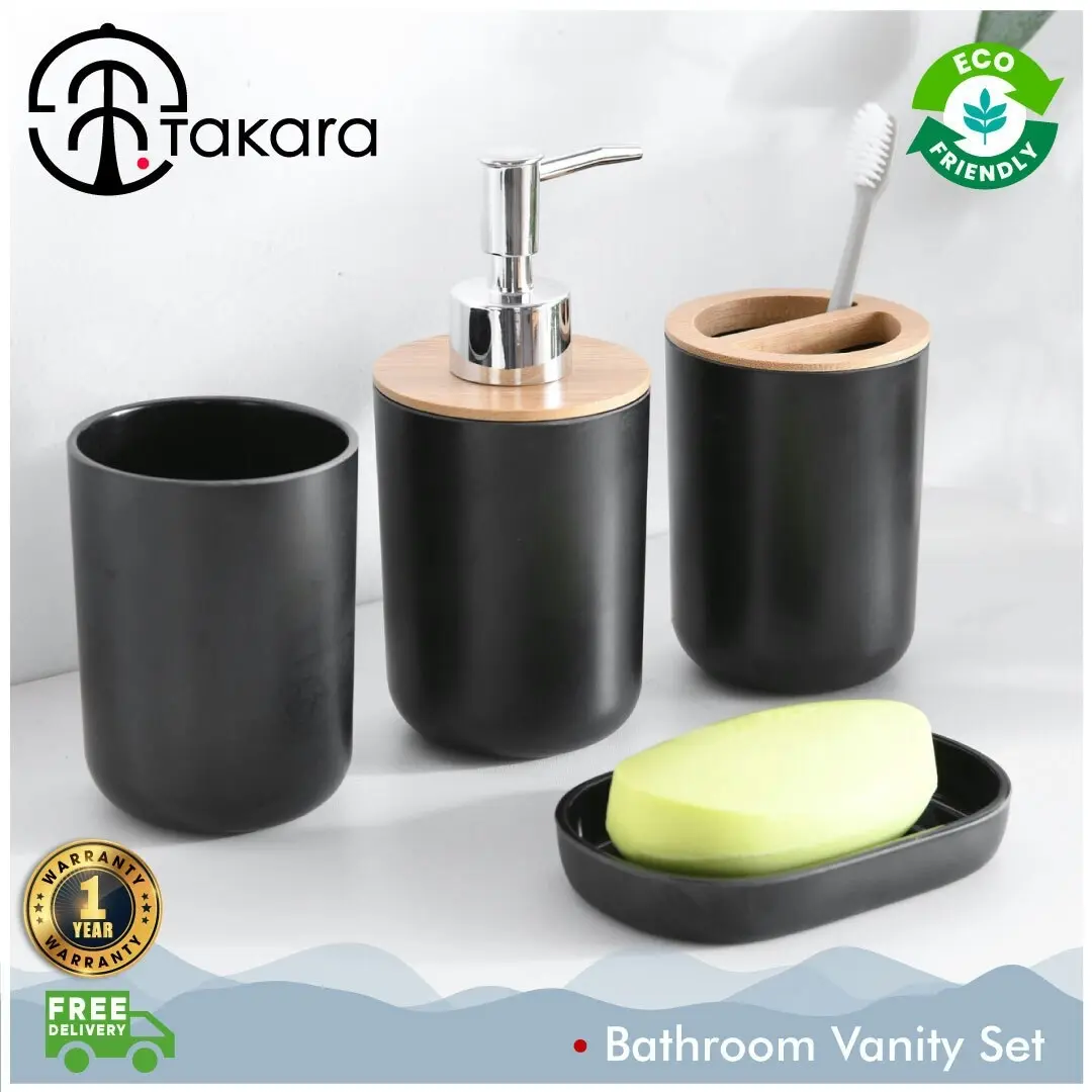 Takara Takae 4 Piece Bathroom Vanity Set Black