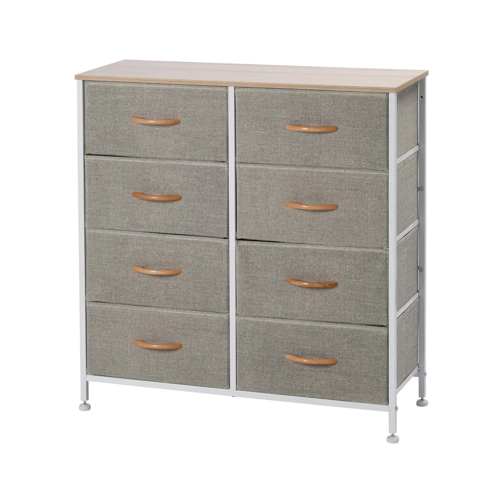 Sherwood Luna 8 Drawer Fabric Home Storage Dresser Cream (TW Exclusive)