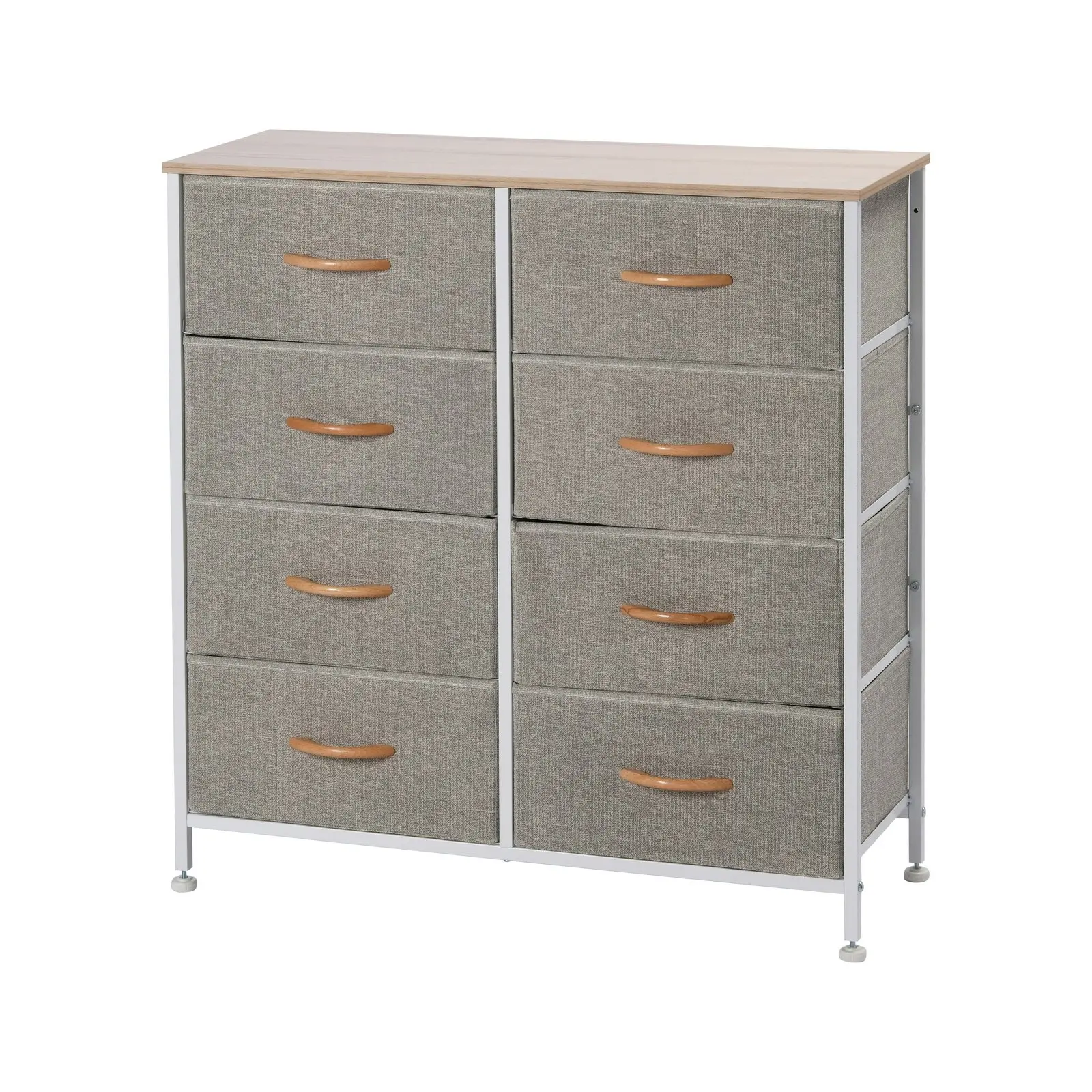 Sherwood Luna 8 Drawer Fabric Home Storage Dresser Cream (TW Exclusive)