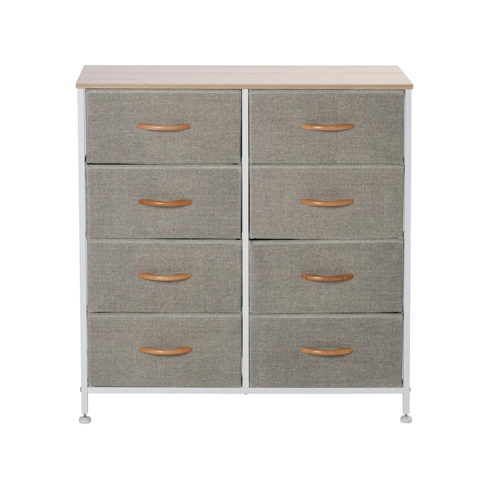 Sherwood Luna 8 Drawer Fabric Home Storage Dresser Cream (TW Exclusive)