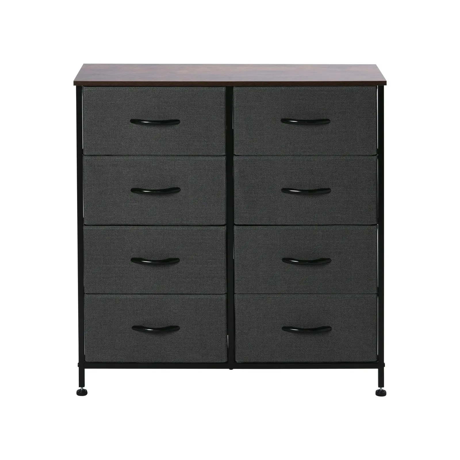 Sherwood Luna 8 Drawer Fabric Home Storage Dresser Charcoal (TW Exclusive)