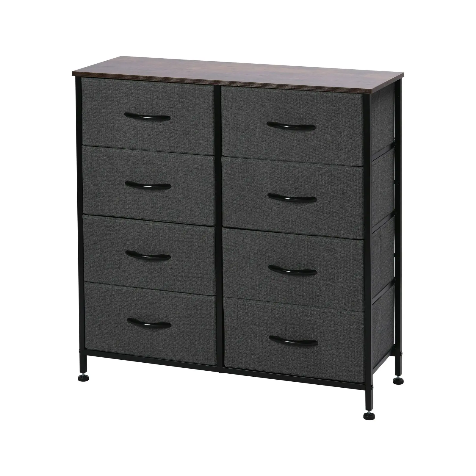 Sherwood Luna 8 Drawer Fabric Home Storage Dresser Charcoal (TW Exclusive)