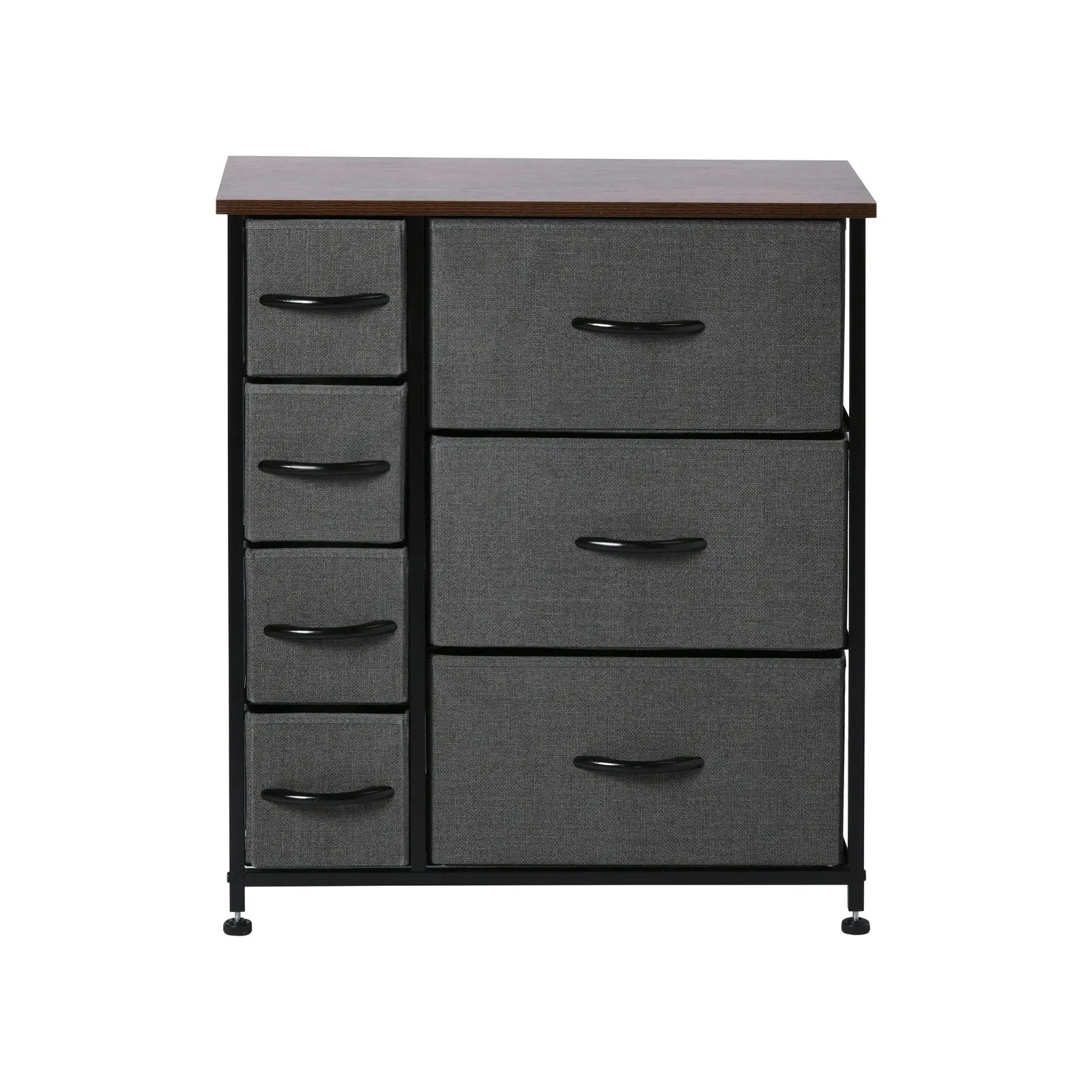 Sherwood Luna 7 Drawer Fabric Home Storage Dresser Charcoal (TW Exclusive)