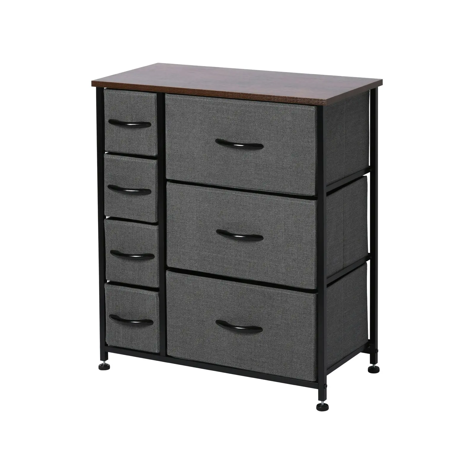 Sherwood Luna 7 Drawer Fabric Home Storage Dresser Charcoal (TW Exclusive)