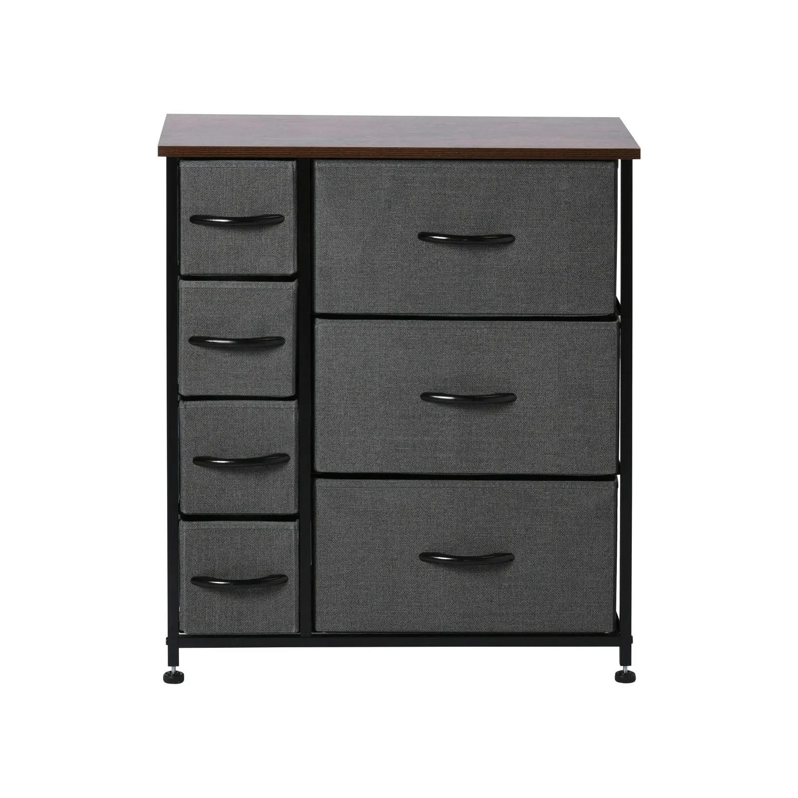 Sherwood Luna 7 Drawer Fabric Home Storage Dresser Charcoal (TW Exclusive)